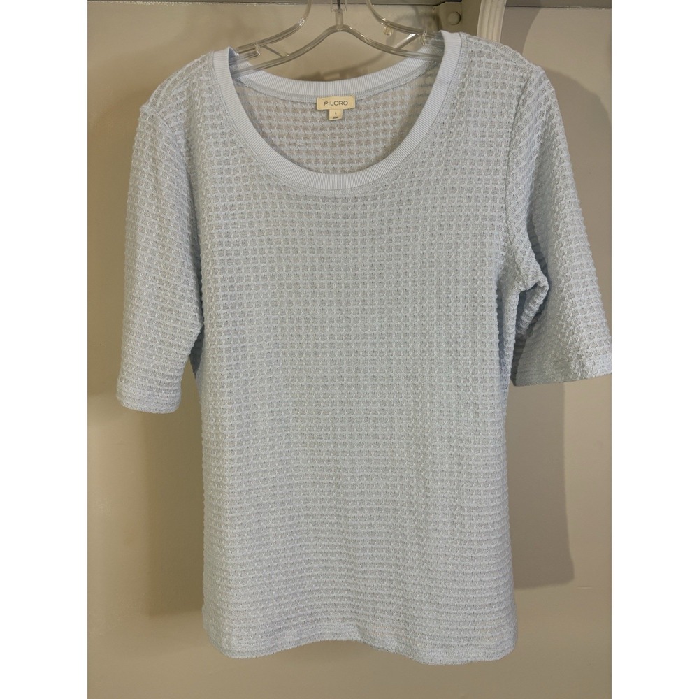 PILCRO‎ Light Blue Textured Top L Office Career